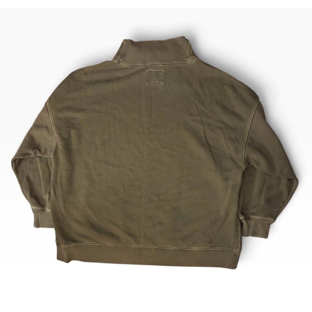 Abercrombie & Fitch Sunday Sets Garment Dyed Mock Neck Sweatshirt Green Size M